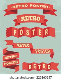 Set Of Vintage Ribbons Background. Vector illustration