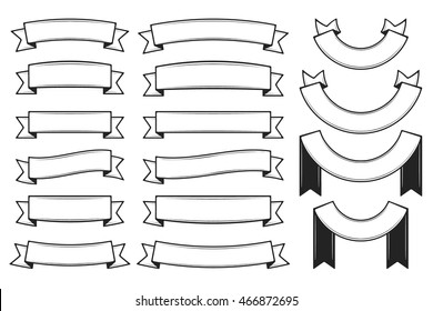 Set of Vintage ribbons / banners. Vintage banner, ribbon, flag Vector illustration.