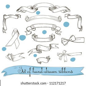 Set of vintage ribbons. Vector illustration EPS8