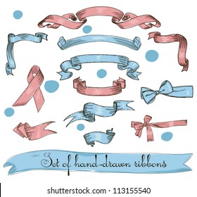 Set of vintage ribbons. Vector illustration EPS8