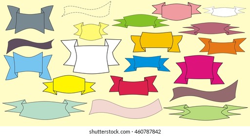 Set of vintage ribbons. Vector illustration.