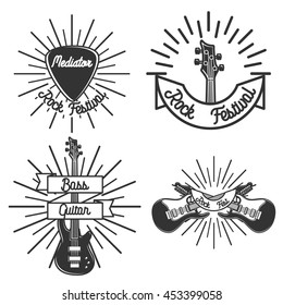 Set of vintage rock emblems