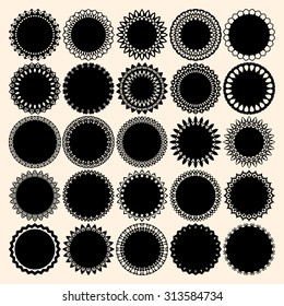 Set with vintage round labels