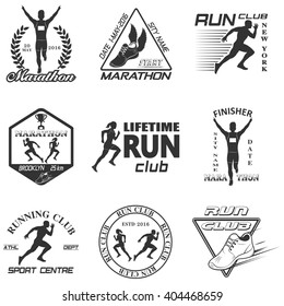 Set of vintage run club labels