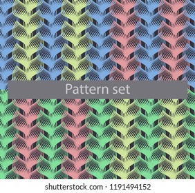 Set of vintage seamless colorful pattern. Floral pattern. Hand drawn. Vector pattern can be used for ceramic tile, wallpaper, textile, invitation, greeting card, web page background.