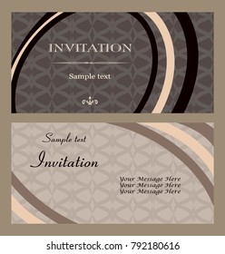 Set of Vintage seamless damask pattern. Template greeting card, invitation and advertising banner, brochure. Collection of design elements, labels, icon, frames for packaging, design of luxury product