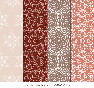 set of vintage seamless geometric pattern. vector illustration. design for wallpaper, interior, fabric print, textile