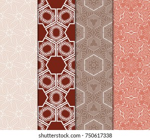 set of vintage seamless geometric pattern. vector illustration. design for wallpaper, interior, fabric print, textile