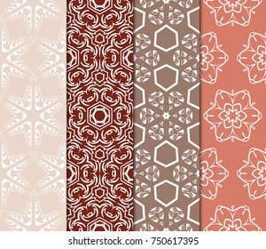 set of vintage seamless geometric pattern. vector illustration. design for wallpaper, interior, fabric print, textile