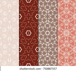 set of vintage seamless geometric pattern. vector illustration. design for wallpaper, interior, fabric print, textile