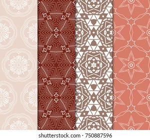 set of vintage seamless geometric pattern. vector illustration. design for wallpaper, interior, fabric print, textile