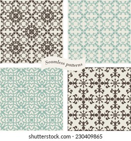 set of vintage seamless pattern with Victorian motif