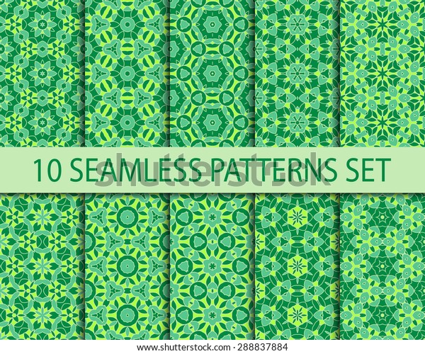 Set Vintage Seamless Patterns Ten Unrepeatable Stock Vector (Royalty ...