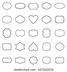 Set of Vintage Shaped Labels, Frame vectors in white background