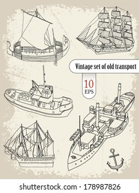 set, vintage ships