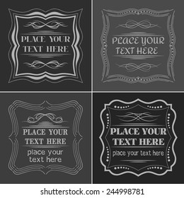 Set of vintage signs and labels.