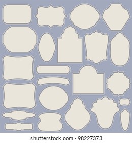 Set of vintage simple paper labels. Vector illustration with design elements.