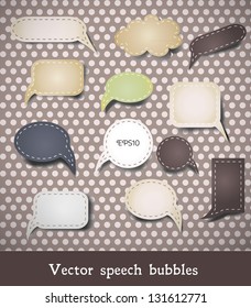 Set of vintage speech bubbles for your design. Vector illustration