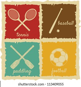 set of Vintage Sport Labels