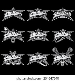 set of vintage sports all star crests