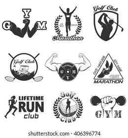 Set of vintage sports emblems