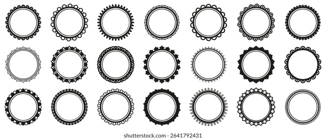 Set of vintage squiggle photo frame. Vector illustration