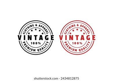 set of vintage stamp logo clothing and apparel vintage label circle