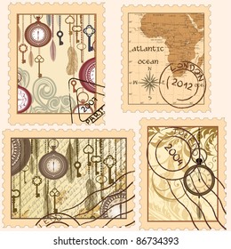 Set of vintage stamps
