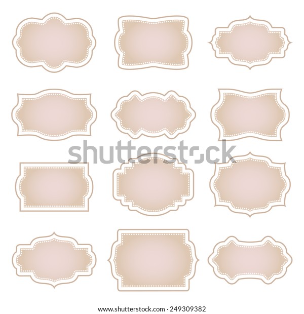 Set Vintage Stickers Border Frame Messages Stock Vector (Royalty Free ...