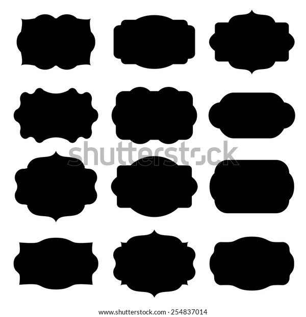 Set Vintage Stickers Border Messages Stock Vector (Royalty Free ...