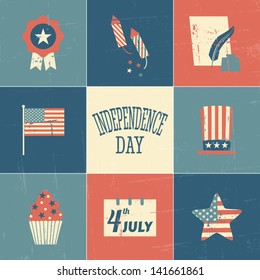 A set of vintage style cards for Independence Day.