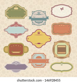 set of vintage style frames vector illustration