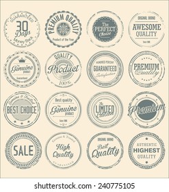 Set of vintage style grunge circular stamps