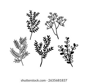 Set of vintage style leaves