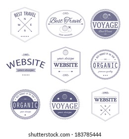 Set of vintage styled design Hipster logo.