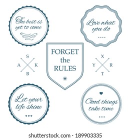 Set of vintage styled design Hipster icons.
