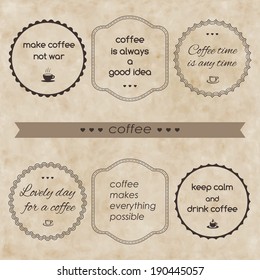 Set of vintage styled design Hipster icons. coffee theme