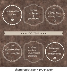 Set of vintage styled design Hipster icons. coffee theme