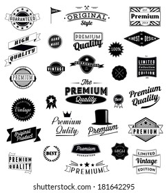 Set of Vintage styled design logo icons and banners. Vector graphic