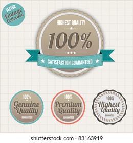 Set of vintage styled premium quality badges