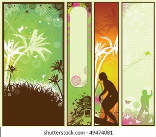 Set of Vintage Styled Summer Banners