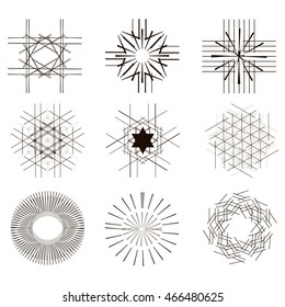  set of vintage styled sunbursts for design