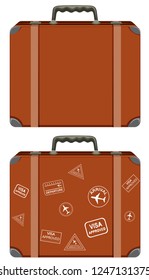 A set of vintage suitcase illustration