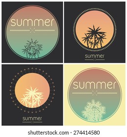Set of vintage summer logos