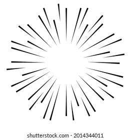 Set of Vintage Sun Burst. Vector monochrome light rays