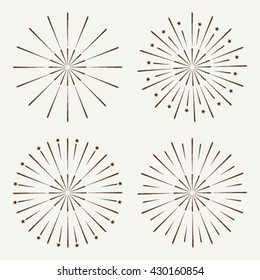 set of vintage sunburst 
