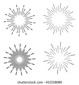 Set of vintage sunburst