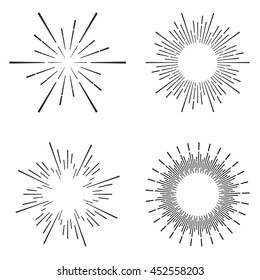 Set of vintage sunburst