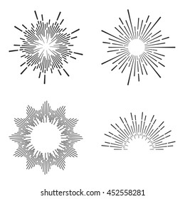 Set of vintage sunburst