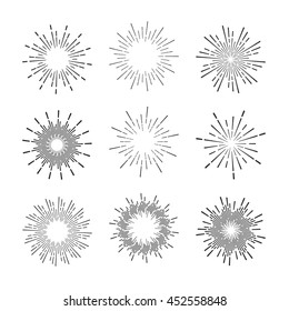 Set of vintage sunburst